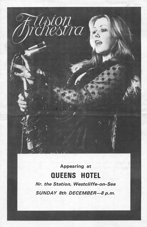 The Fusion Orchestra - Live at The Queens Hotel - 08.12.74 - Flyer