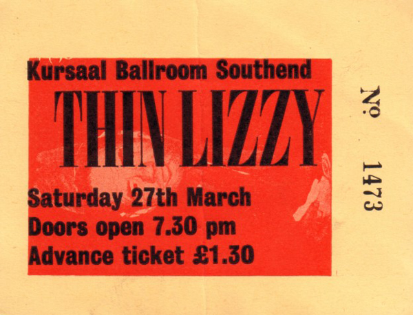 Thin Lizzy / Graham Parker's Rumour - Live at The Kursaal Ballroom - 27.03.76 - Ticket
