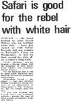 Safari is Good for The Rebel with The White Hair - Echo - 26.03.79