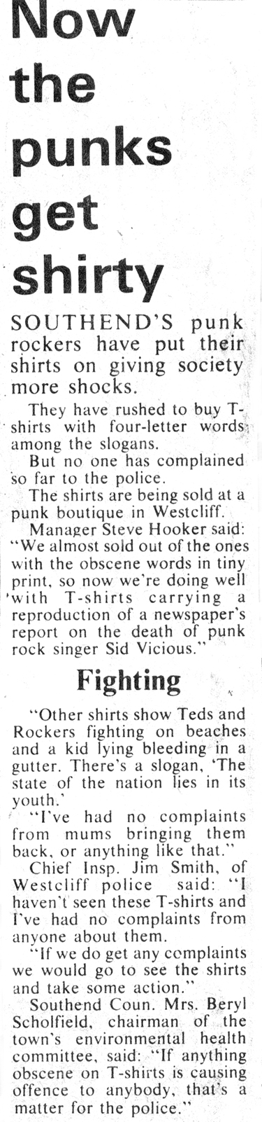 Now The Punks Get Shirty - Echo - 23.08.79