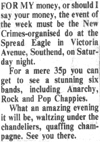 New Crimes gig - Echo - 30.11.81