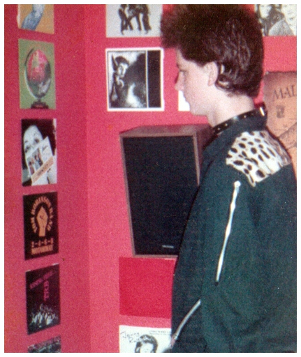 Steve and his first bondage gear from Smutz at The Beaufort Market - 1978