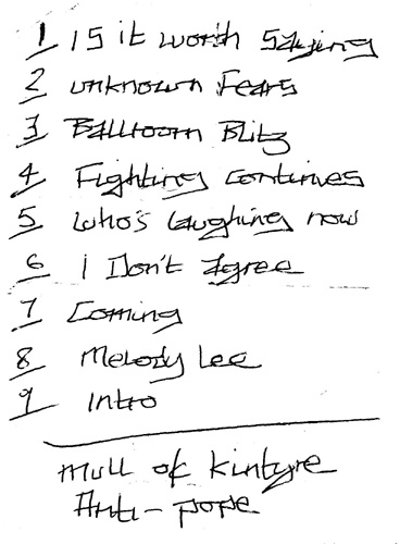 Set List