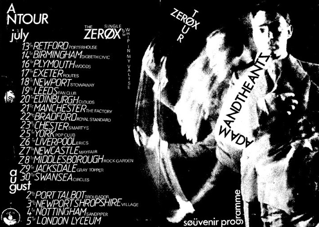 Adam & The Ants - Zerox Tour Programme