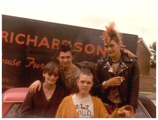 Steve Bollox's Mum, Johnny, Lisa Grey and Steve Bollox - Canvey - August 31st 1985