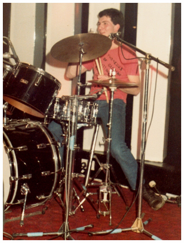 Paul Langwith drumming with The School Bullies at Crocs