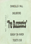 The Buzzcocks / The Slits - Live at The Chancellor Hall, Chelmsford - 12.03.78 - Ticket