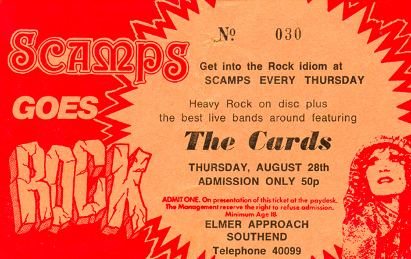 The Cards - Live at Scamps - Ticket