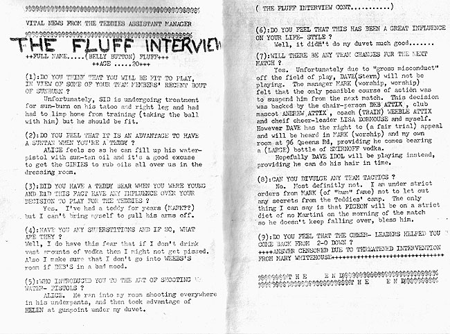 Thee Armless Teddies vs Threshold Football Match #2 (About three weeks later) - Program - Pages 4-5