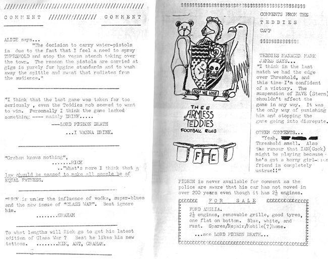 Thee Armless Teddies vs Threshold Football Match #2 (About three weeks later) - Program - Pages