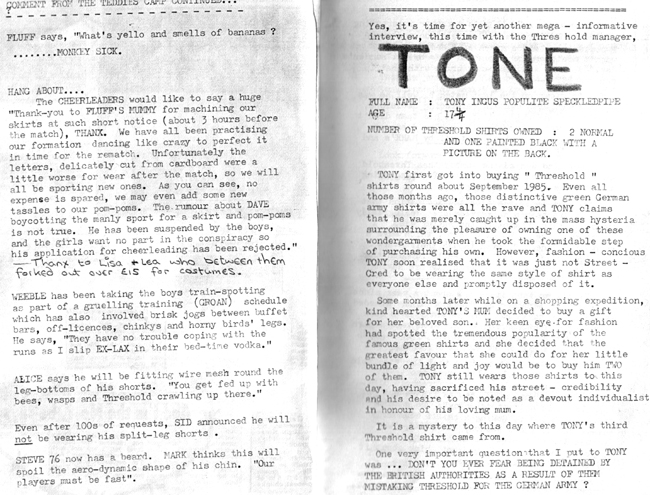 Thee Armless Teddies vs Threshold Football Match #2 (About three weeks later) - Program - Pages
