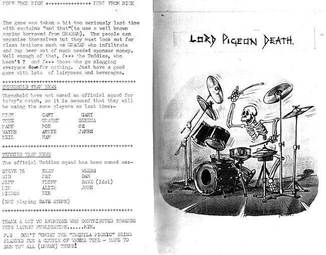 Thee Armless Teddies vs Threshold Football Match #2 (About three weeks later) - Program - Pages