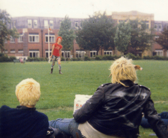 Pigeon on the pitch - Spectators: Rick & Bill - the dog on the pitch was Dee's dog Max