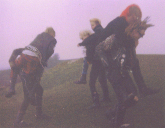 Johnny, Steve Denton, Helen, Fleur, Weeble & Alice - Hadleigh Castle - 1985