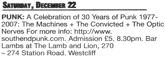 Southend Standard Listing - 21.12.07