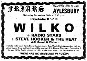 Psychotic R 'n' B - Wilko, The Radio Stars and Steve Hooker and The Heat - Live at Friars, Aylesbury - 10.12.77