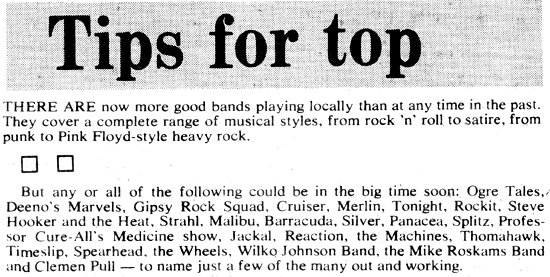 Deeno's Marvels - Local newspaper clipping