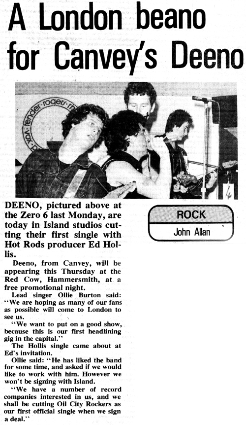 Deeno's Marvels - Evening Echo Newspaper Clipping