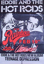 Eddie and The Hot Rods + Ultravox - Live at The Rainbow - 19.02.77 - Poster
