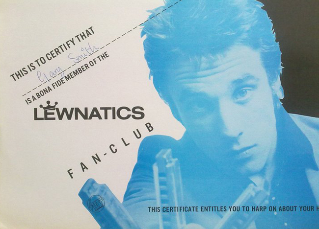 Lew Lewis Fanclub - 'Lewnatics' - Memorabilia