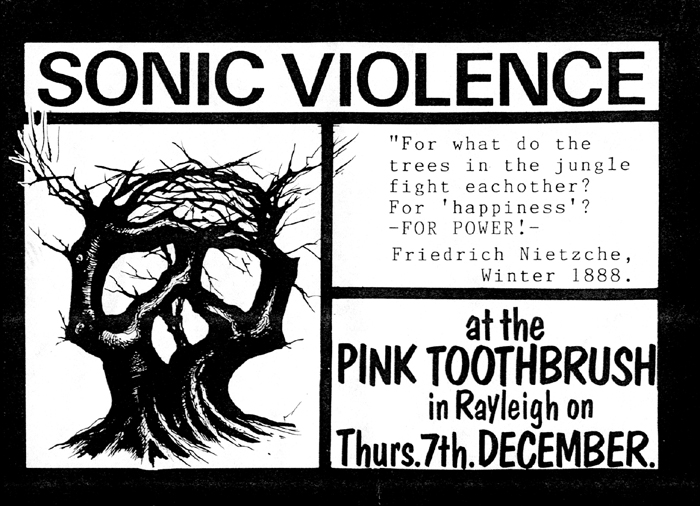 Sonic Violence - Live at The Pink Toothbrush - Flyer