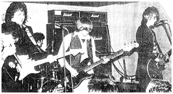 The Rubies Live - 1979 - L-R: Steve, Dean, Paul, Tony and Warren (Photograph c/o Strange Stories)