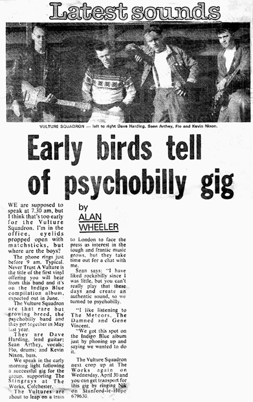 The Vulture Squadron - Press - Evening Echo - 1985 
